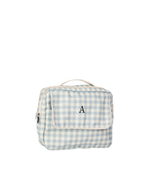 Necessaire 2 Zíperes | Xadrez Azul Claro
