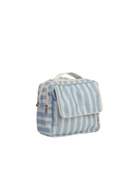 Necessaire 2 Zíperes | Listrado 2 Cores Azul Claro E Verde Escuro