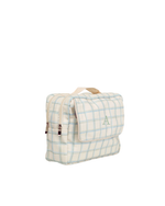 Necessaire 2 Zíperes | Collab Tom - Xadrez 3 Cores Azul E Verde
