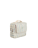 Necessaire 2 Zíperes | Collab Tom - Listra Com Bolinhas Azul E Verde