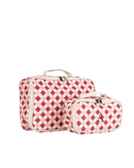 Kit Necessaire Maletinha | Mini Losango Vinho E Rose