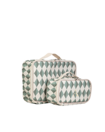 Kit Necessaire Maletinha | Losango Verde Escuro E Verde Menta