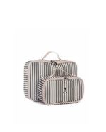 Kit Necessaire Maletinha | Listrado Verde Escuro