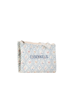 Porta Underwear | Losango Azul Claro E Florzinhas