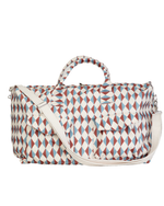 Mala Com Bolsos | Losango Azul Claro E Terra