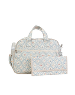 Bolsa Baby | Losango Azul Claro E Florzinhas