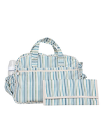 Bolsa Baby | Listrado 3 Cores Azul E Verde