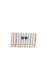 Porta Óculos Envelope | Listrado Azul Claro E Vermelho