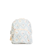 Mochila Petit | Losango Azul Claro E Florzinhas
