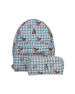Mochila Kids + Estojo | Xadrez Floral