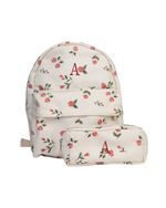Mochila Kids + Estojo | Floral Rosas Vermelhas