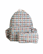 Mochila Kids + Estojo | Xadrez Colorido Verde