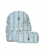 Mochila Kids + Estojo | Listrado 3 Cores Azul E Verde