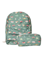 Mochila Kids + Estojo | Carros Verde