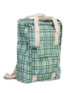 Mochila Adulto | Xadrez 2 Cores Azul Claro E Verde Escuro