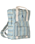 Mochila Adulto | Listrado 3 Cores Azul E Verde