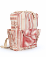 Mochila Adulto | Listrado 2 Cores Rose E Vermelho + Listrado Vermelho