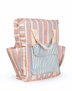 Mochila Adulto | Listrado 2 Cores Rose E Azul Claro + Listrado Azul Claro