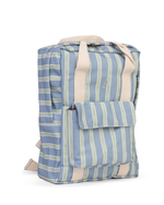 Mochila Adulto | Listrado 2 Cores Azul Claro E Verde Escuro