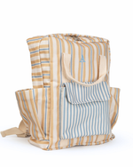 Mochila Adulto | Listrado 2 Cores Amarelo E Azul Claro + Listrado Azul Claro