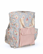 Mochila Adulto | Floral Listrado Botânico + Listrado Vermelho