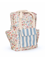 Mochila Adulto | Floral Botânico + Listrado Azul Claro