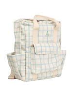 Mochila Adulto | Collab Tom - Xadrez 3 Cores Azul E Verde
