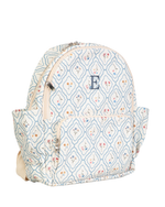 Mochila Dupla | Losango Azul Claro E Florzinhas