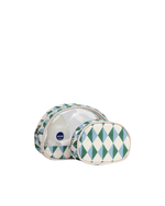 Kit Necessaire Meia Lua | Losango 2 Cores Azul Claro E Verde Escuro