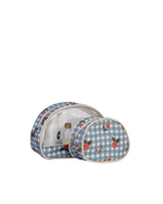 Kit Necessaire Meia Lua | Xadrez Floral