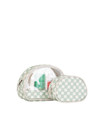 Kit Necessaire Meia Lua | Quadradinhos Verde Menta