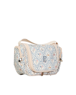 Necessaire Cabide Organizadora | Losango Azul Claro E Florzinhas