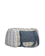 Mala Oval | Listrado Floral + Cinza Blue