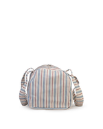 Mala Oval | Listrado Azul Claro E Vermelho