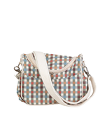 Lancheira Térmica Com Bolsos | Xadrez Colorido Verde