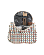 Lancheira Térmica Com Bolsos | Xadrez Colorido Verde