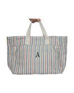 Bolsa Sacola | Listrado Azul Claro e Vermelho