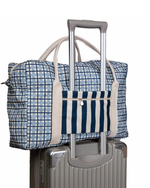 Bolsa Trip | Xadrez 2 Cores Azul Claro E Azul Marinho + Listrado Azul Marinho