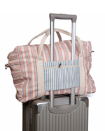 Bolsa Trip | Listrado 2 Cores Rose E Azul Claro + Listrado Azul Claro