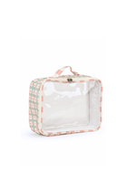 Organizador De Mala | Xadrez 2 Cores Verde Menta E Rose + Listrado Rose