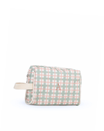 Necessaire Pequena | Xadrez 2 Cores Verde Menta E Rose