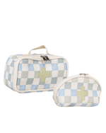 Necessaire Remédios | Collab Tom - Quadriculado Azul E Verde