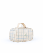 Kit Necessaire Maletinha |  Collab Tom - Xadrez 3 Cores Azul E Verde