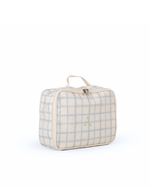 Kit Necessaire Maletinha |  Collab Tom - Xadrez 3 Cores Azul E Verde