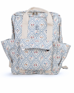 Mochila Adulto | Losango Azul Claro E Florzinhas