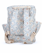 Mochila Adulto | Losango Azul Claro E Florzinhas