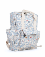 Mochila Adulto | Losango Azul Claro E Florzinhas
