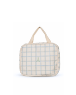 Necessaire 2 Lados | Collab Tom - Xadrez 3 Cores Azul E Verde