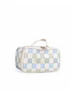 Necessaire Maquiagem | Collab Tom - Quadriculado Azul  E Verde