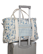 Bolsa Trip | Floral Jardim Azul Claro + Xadrez Azul Claro